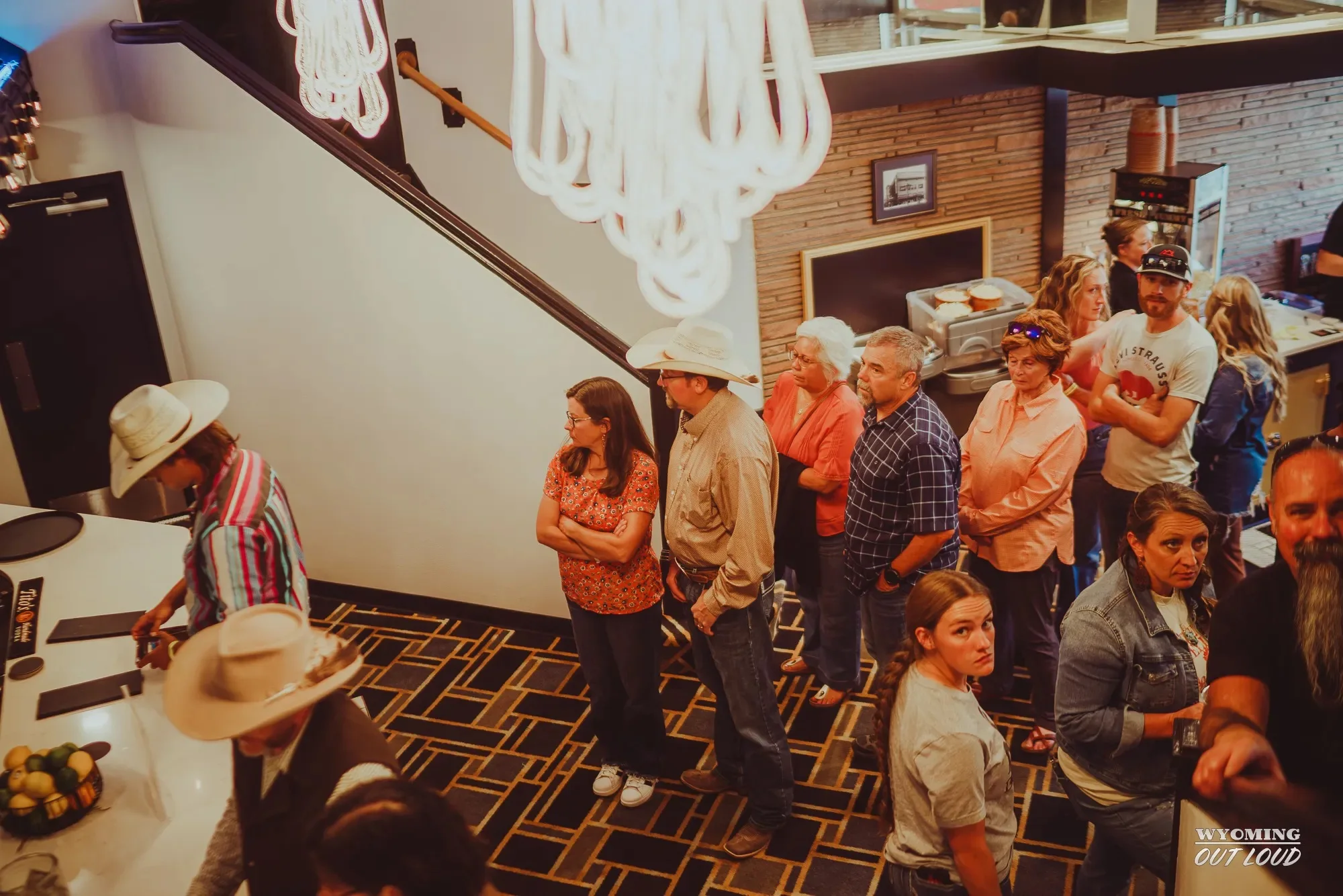 Guests gathering near The Rialto bar