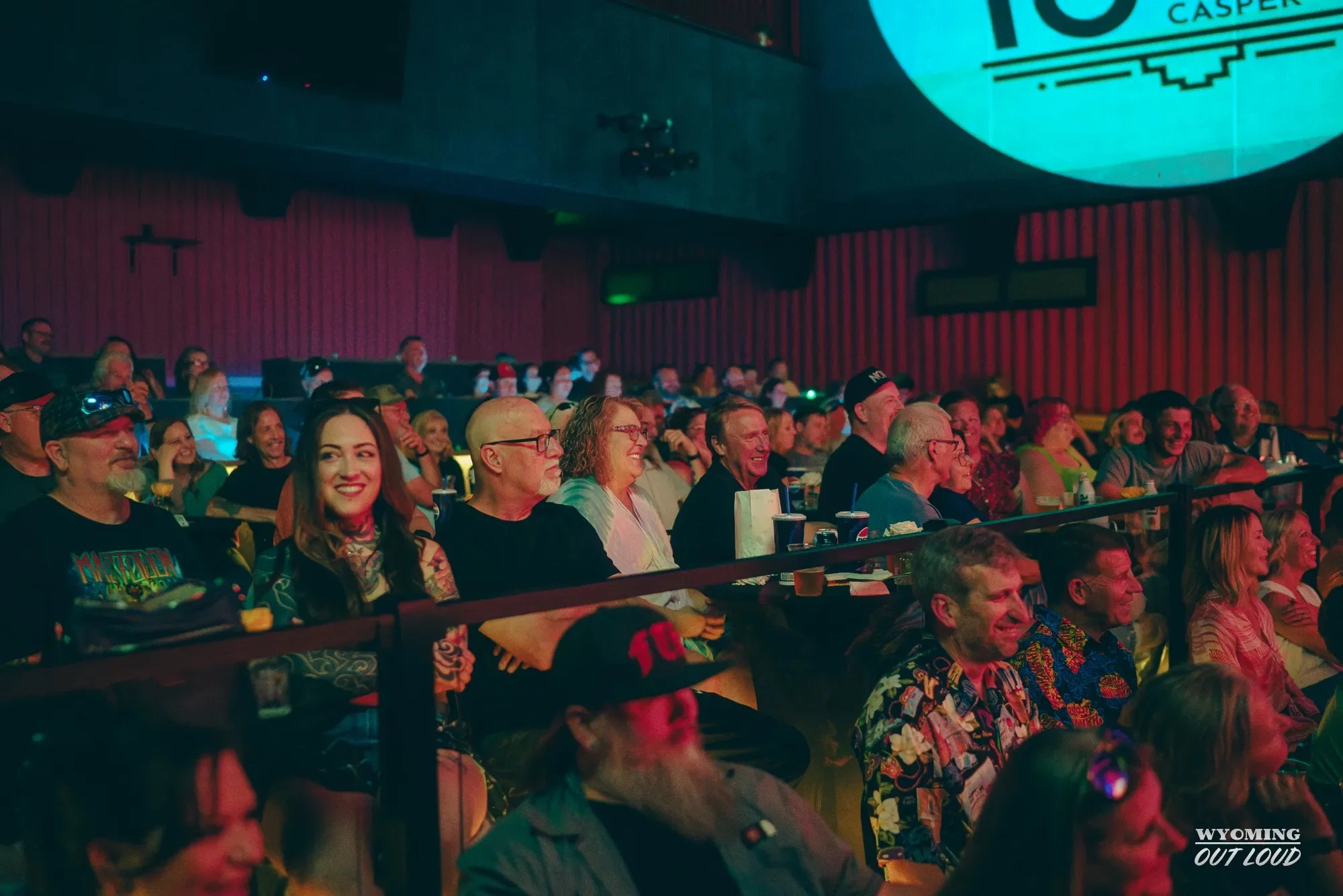 Crowd laughing during a Rialto comedy show